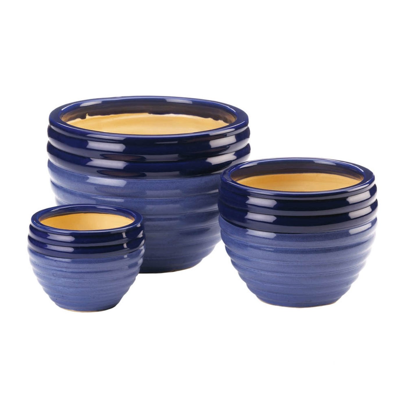 Two-Tone Blue Ceramic Planter Set - Ethereal Company