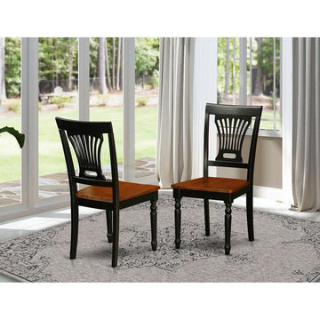 Vaderbilt Dining Chair with Wood Seat - Black &amp; Cherry Finish (Set of 2) - Ethereal Company