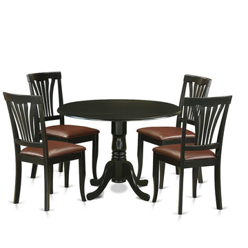 Winsor Dinette Table/ 4 Dining Chairs - Black - Ethereal Company