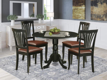 Winsor Dinette Table/ 4 Dining Chairs - Black - Ethereal Company