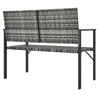 2-Seater Patio Bench Gray Poly Rattan - Ethereal Company