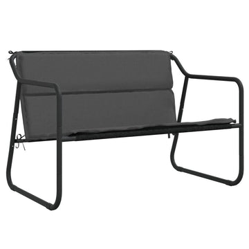 2-Seater Patio Bench with Cushion Anthracite Steel - Ethereal Company