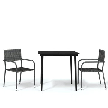 3 Piece Patio Dining Set Gray - Ethereal Company