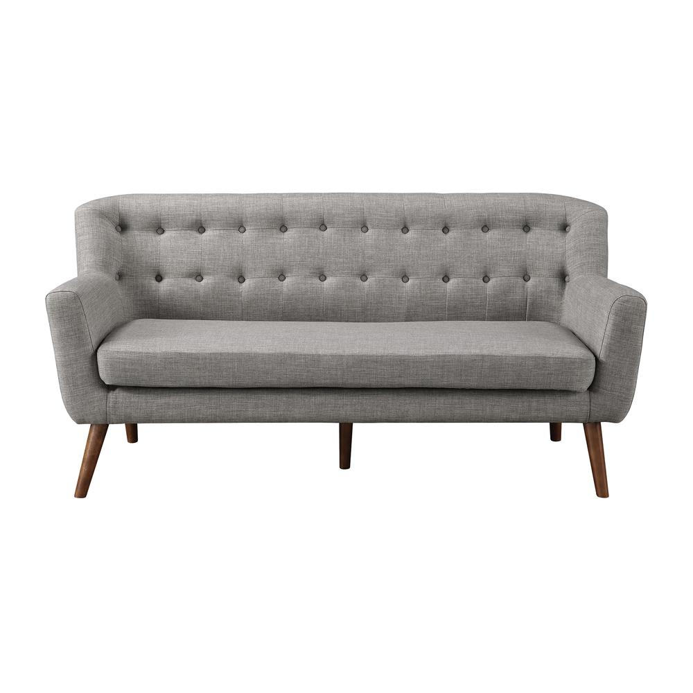 Mill Lane Mid-Century Modern 68” Tufted Sofa in Cement Fabric