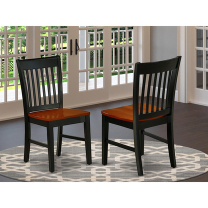Dining Chair Black &amp; Cherry - Modern Design, Wooden Seat