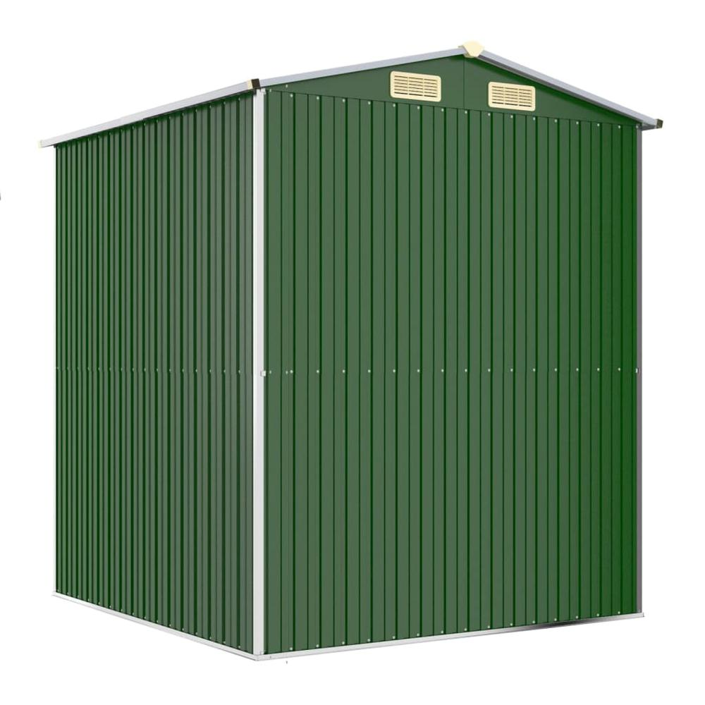Garden Shed Green 75.6&quot;x75.2&quot;x87.8&quot; Galvanized Steel - Outdoor Storage Solution