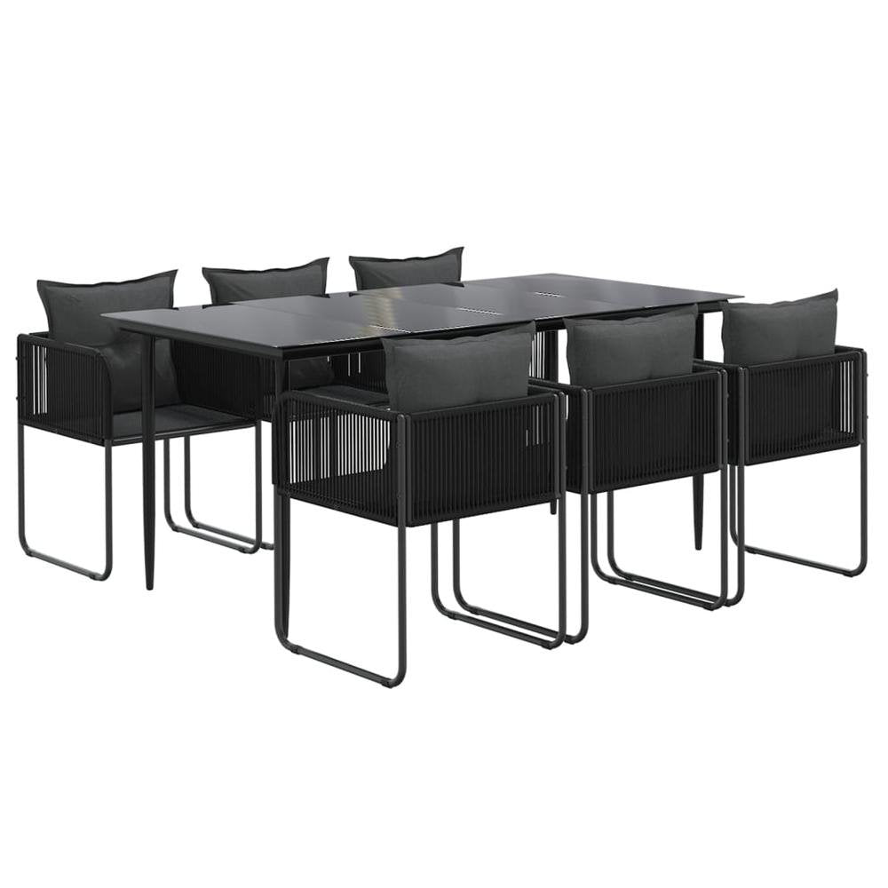 7 Piece Patio Dining Set Black - Ethereal Company