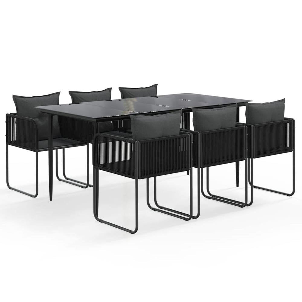7 Piece Patio Dining Set Black - Ethereal Company