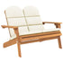 Adirondack Patio Bench with Cushions 49.6" Solid Wood Acacia - Ethereal Company
