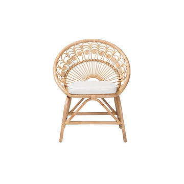 bali &amp; pari Abriella Modern Bohemian Natural Brown Rattan Peacock Accent Chair - Ethereal Company