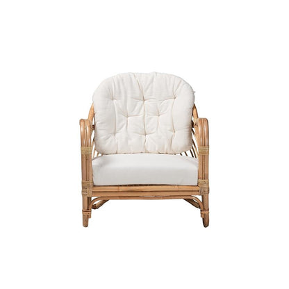 bali &amp; pari Aliane Modern Bohemian Natural Brown Antique Rattan Armchair - Ethereal Company