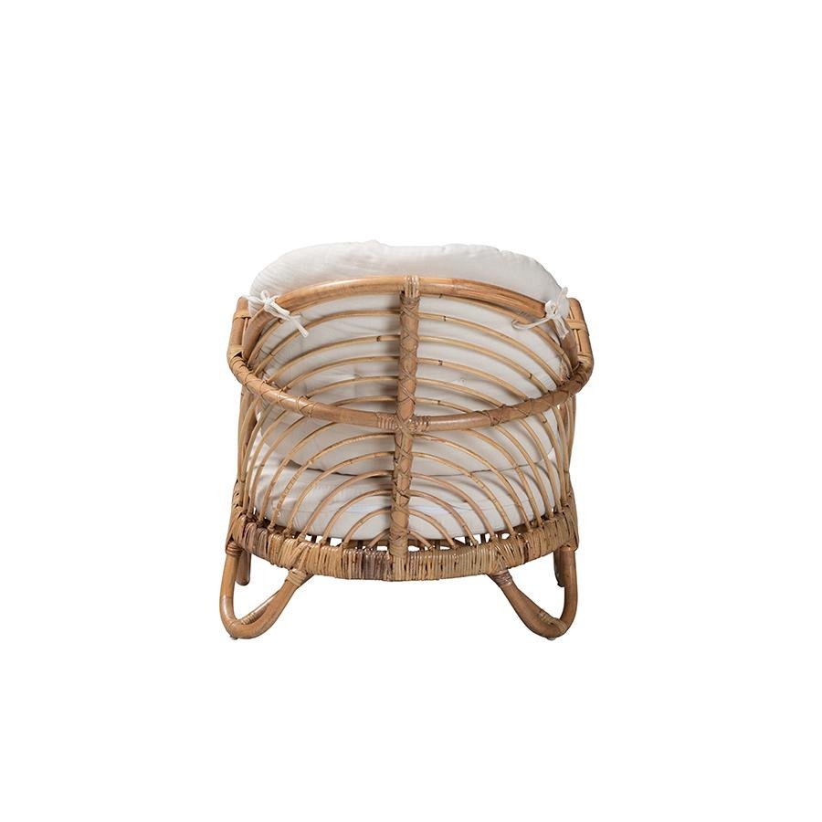 bali &amp; pari Aliane Modern Bohemian Natural Brown Antique Rattan Armchair - Ethereal Company