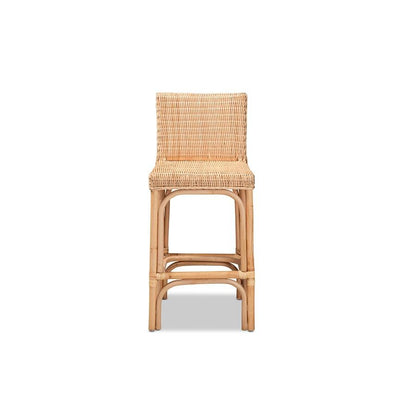 bali &amp; pari Athena Modern and Contemporary Natural Finished Rattan Counter Stool - Ethereal Company