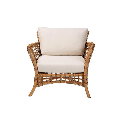 bali &amp; pari Babette Modern Bohemian Natural Brown Rattan Arm Chair - Ethereal Company