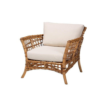 bali &amp; pari Babette Modern Bohemian Natural Brown Rattan Arm Chair - Ethereal Company