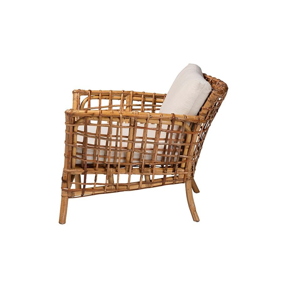 bali &amp; pari Babette Modern Bohemian Natural Brown Rattan Arm Chair - Ethereal Company