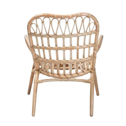 bali &amp; pari Bajo Modern Bohemian Natural Brown Rattan Arm Chair - Ethereal Company