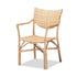 bali & pari Damani Modern Bohemian Natural Brown Finished Rattan Dining Chair - Ethereal Company