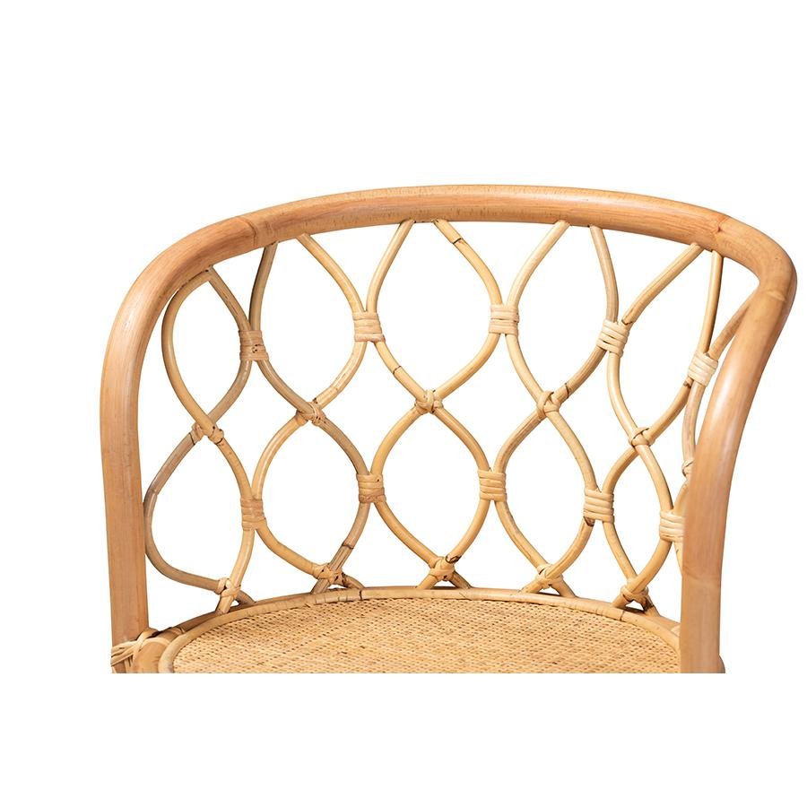 bali &amp; pari Diana Modern and Contemporary Natural Finished Rattan Counter Stool - Ethereal Company