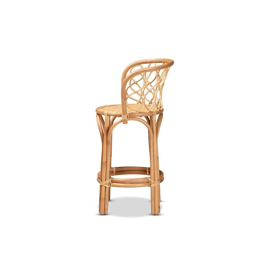 bali &amp; pari Diana Modern and Contemporary Natural Finished Rattan Counter Stool - Ethereal Company