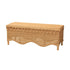 bali & pari Erla Bohemian Light Honey Rattan Accent Bench with Scallop border - Ethereal Company