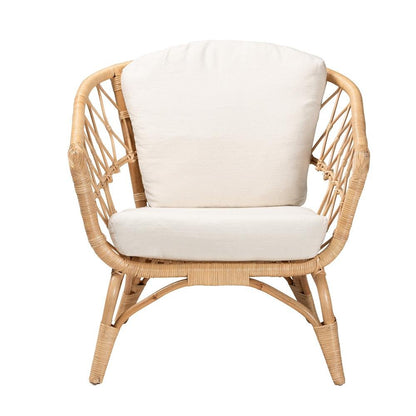 bali &amp; pari Feya Modern Bohemian Natural Brown Antique Rattan Armchair - Ethereal Company