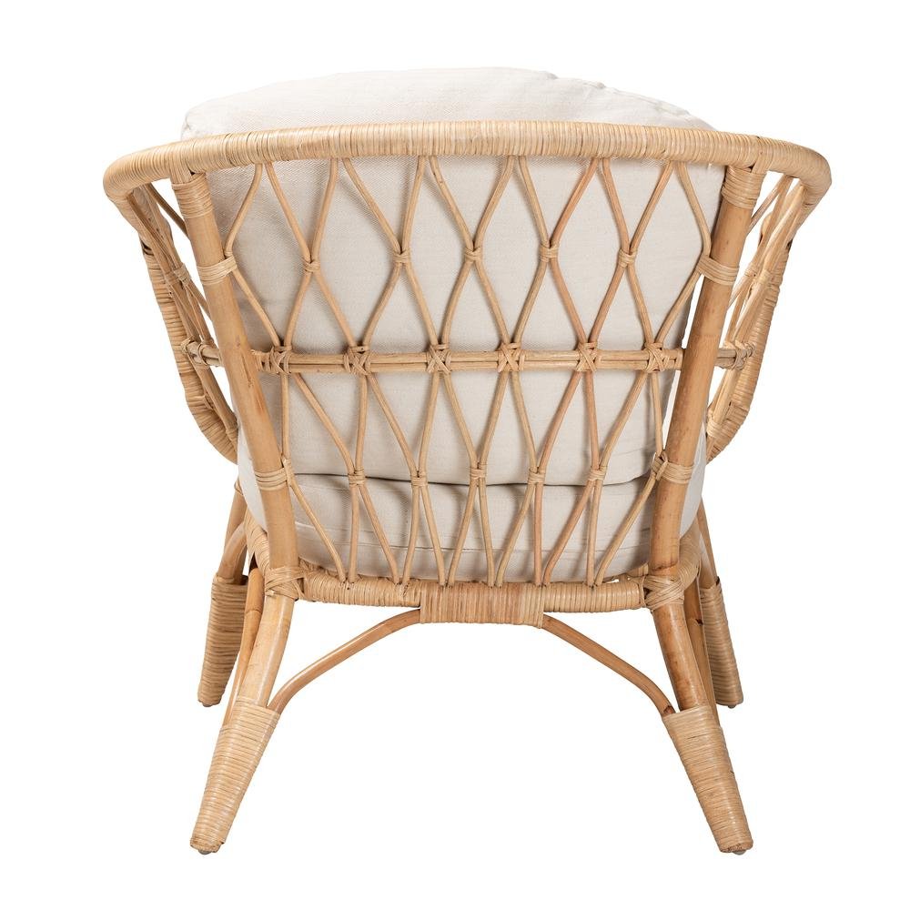 bali &amp; pari Feya Modern Bohemian Natural Brown Antique Rattan Armchair - Ethereal Company