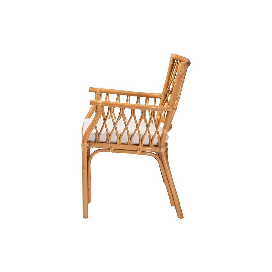 bali &amp; pari Maisa Bohemian Light Honey Rattan Arm Chair - Ethereal Company