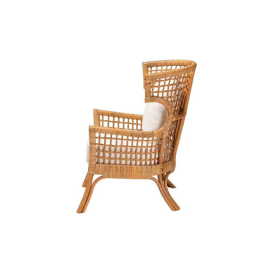 bali &amp; pari Regina Bohemian Light Honey Rattan Arm Chair - Ethereal Company