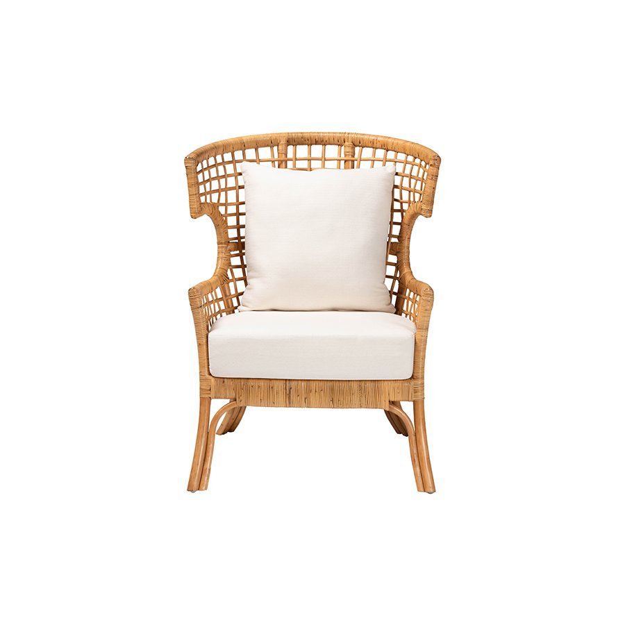 bali &amp; pari Regina Bohemian Light Honey Rattan Arm Chair - Ethereal Company