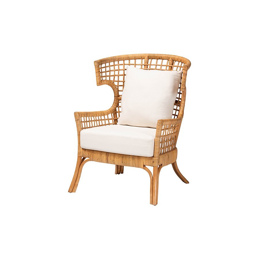 bali &amp; pari Regina Bohemian Light Honey Rattan Arm Chair - Ethereal Company