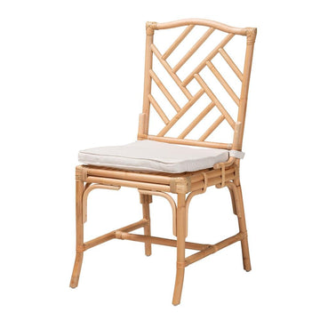 bali &amp; pari Rio Modern Bohemian Natural Brown Rattan Dining Chair - Ethereal Company