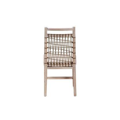 bali &amp; pari Ulric Modern Bohemian White Washed Mahogany Wood Dining Chair - Ethereal Company