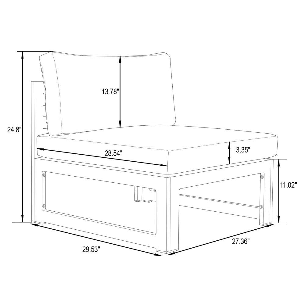 Chelsea 5-Piece Middle Patio Chairs - Modern Outdoor Sectional Set - Ethereal Company