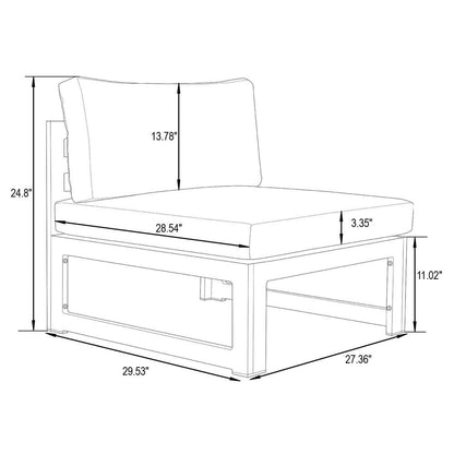 Chelsea 5-Piece Middle Patio Chairs - Modern Outdoor Sectional Set - Ethereal Company