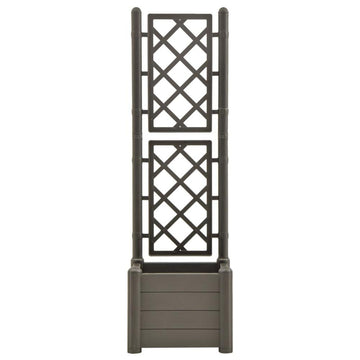Garden Planter with Trellis 16.9&quot;x16.9&quot;x55.9&quot; PP Anthracite - Ethereal Company