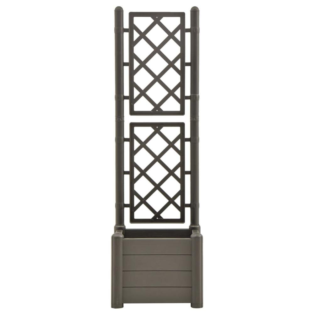 Garden Planter with Trellis 16.9&quot;x16.9&quot;x55.9&quot; PP Anthracite - Ethereal Company
