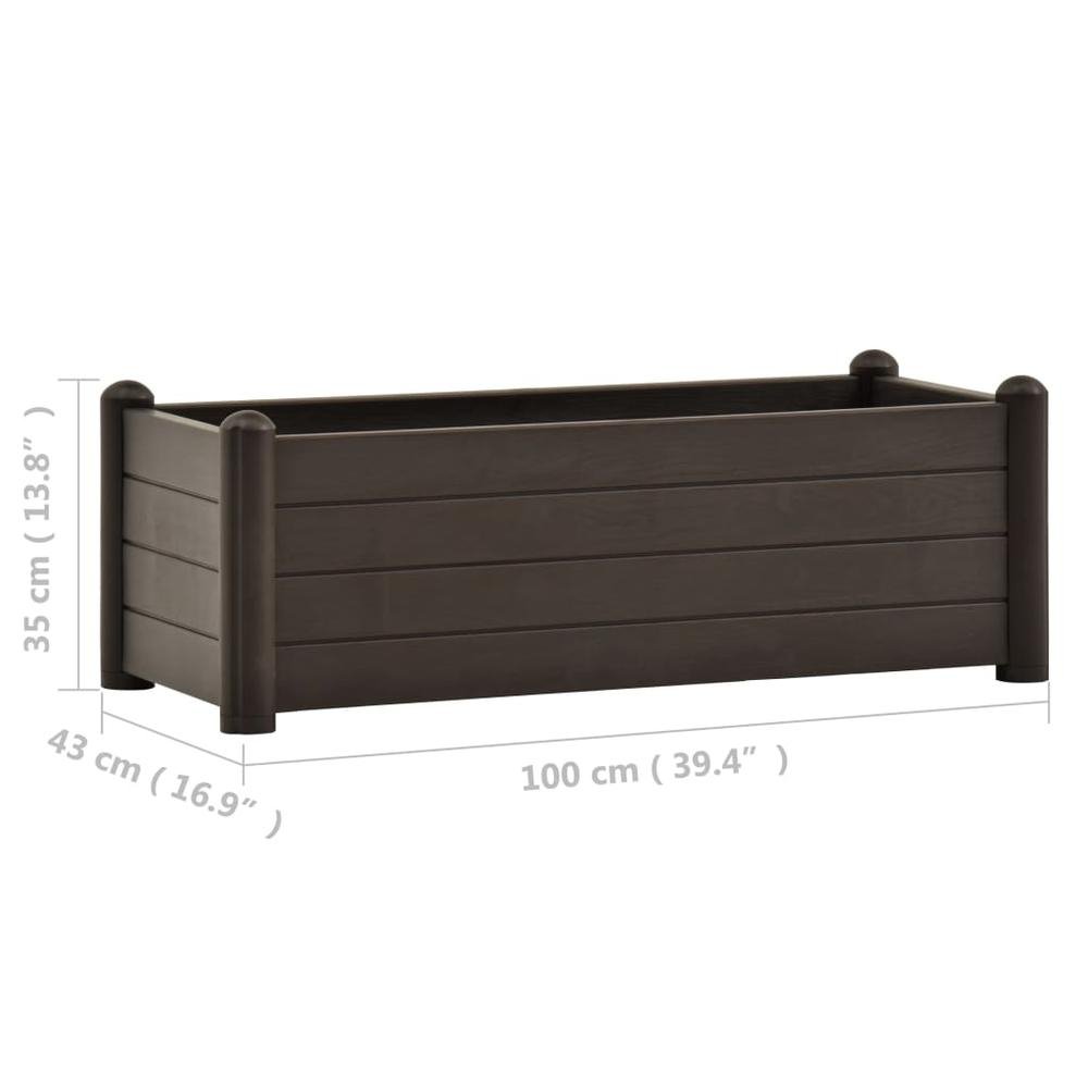 Garden Raised Bed PP Mocha 39.4&quot;x16.9&quot;x13.8&quot; - Elegant and Functional | Indoor and Outdoor Use - Ethereal Company