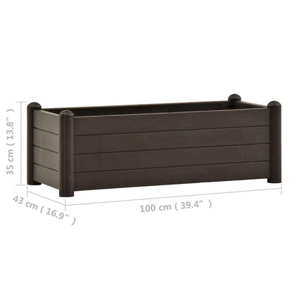 Garden Raised Bed PP Mocha 39.4&quot;x16.9&quot;x13.8&quot; - Elegant and Functional | Indoor and Outdoor Use - Ethereal Company