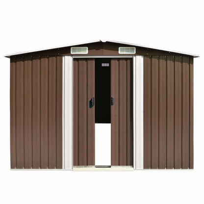 Garden Shed 101.2&quot; x 228.3&quot; x 71.3&quot; Metal Brown - Ethereal Company