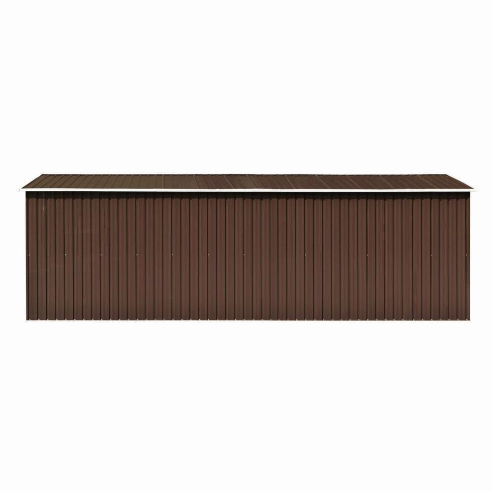 Garden Shed 101.2&quot; x 228.3&quot; x 71.3&quot; Metal Brown - Ethereal Company