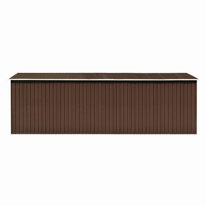 Garden Shed 101.2&quot; x 228.3&quot; x 71.3&quot; Metal Brown - Ethereal Company