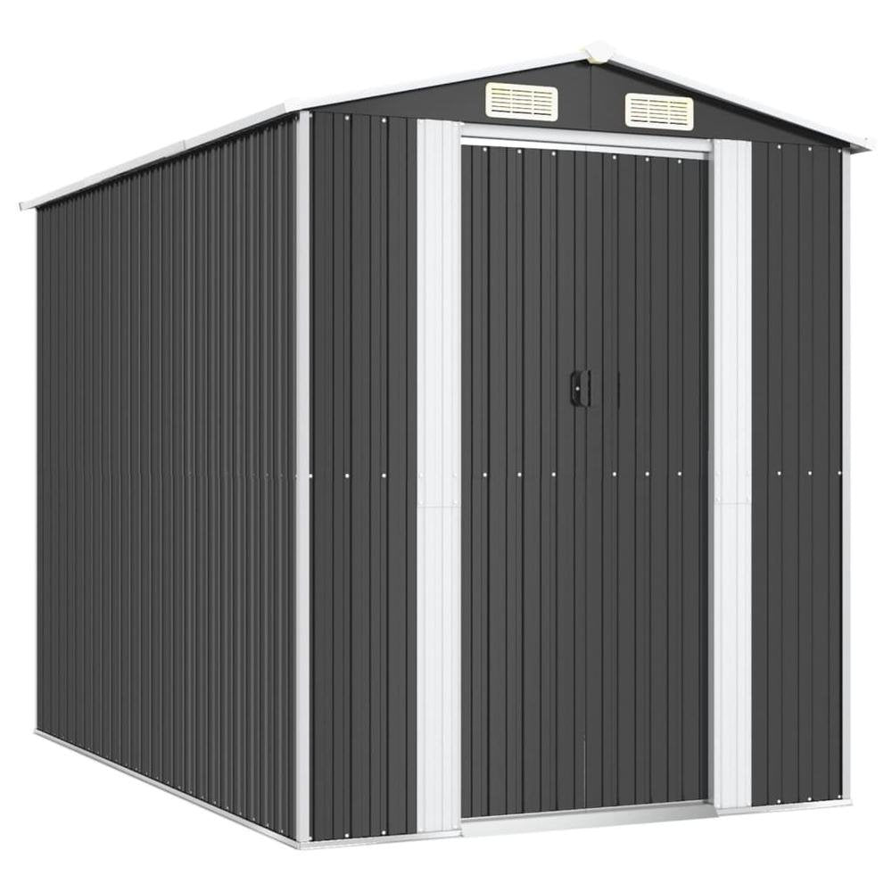 Garden Shed Anthracite 75.6&quot;x107.9&quot;x87.8&quot; Galvanized Steel - Ethereal Company