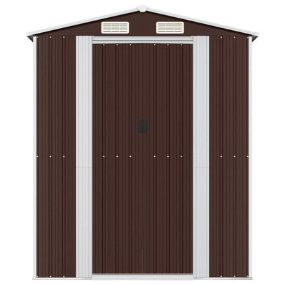 Garden Shed Dark Brown 75.6&quot;x173.2&quot;x87.8&quot; Galvanized Steel - Ethereal Company