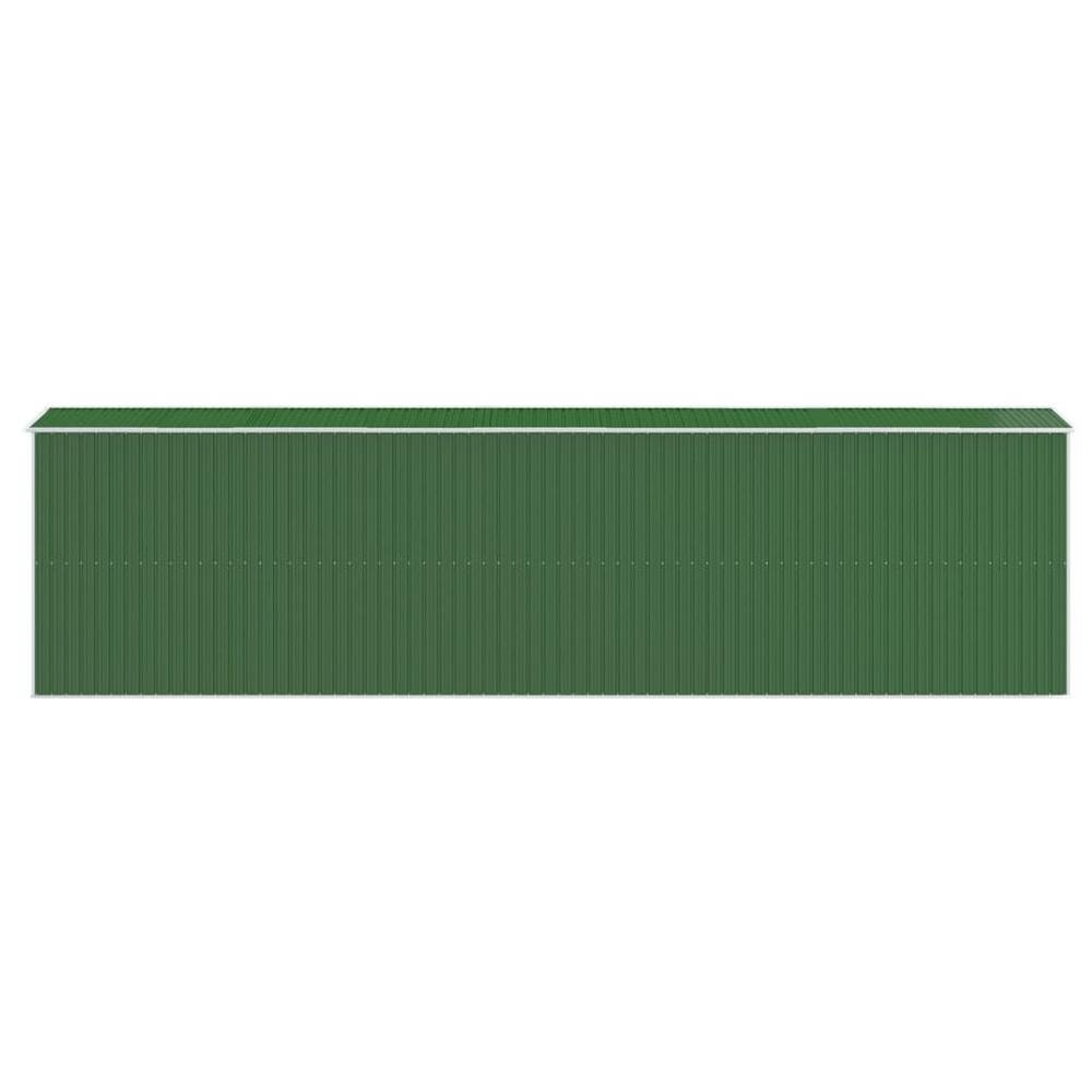 Garden Shed Green 75.6&quot;x303.9&quot;x87.8&quot; Galvanized Steel - Ethereal Company