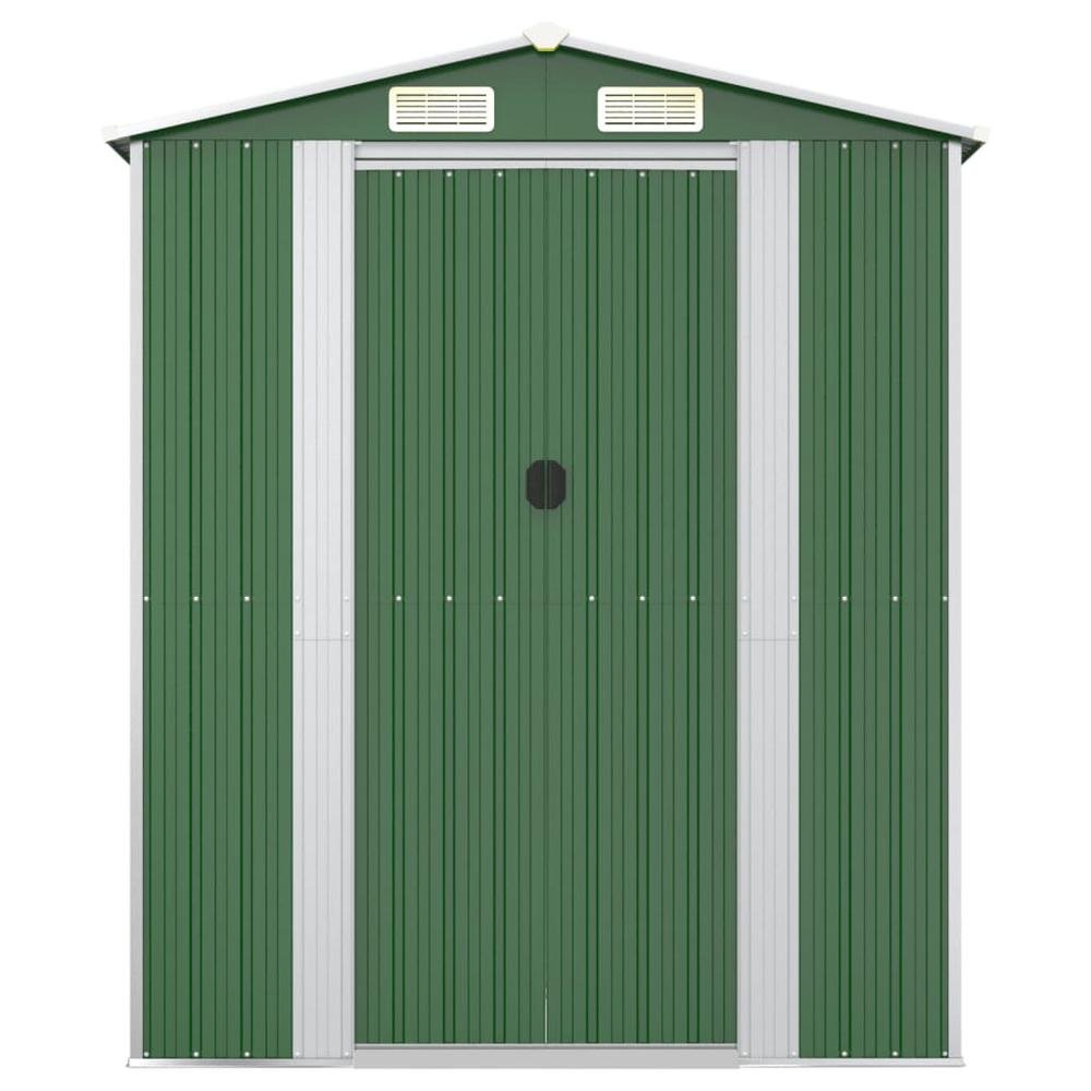 Garden Shed Green 75.6&quot;x303.9&quot;x87.8&quot; Galvanized Steel - Ethereal Company