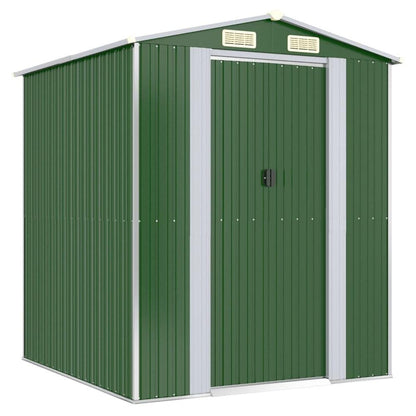 Garden Shed Green 75.6&quot;x75.2&quot;x87.8&quot; Galvanized Steel - Ethereal Company