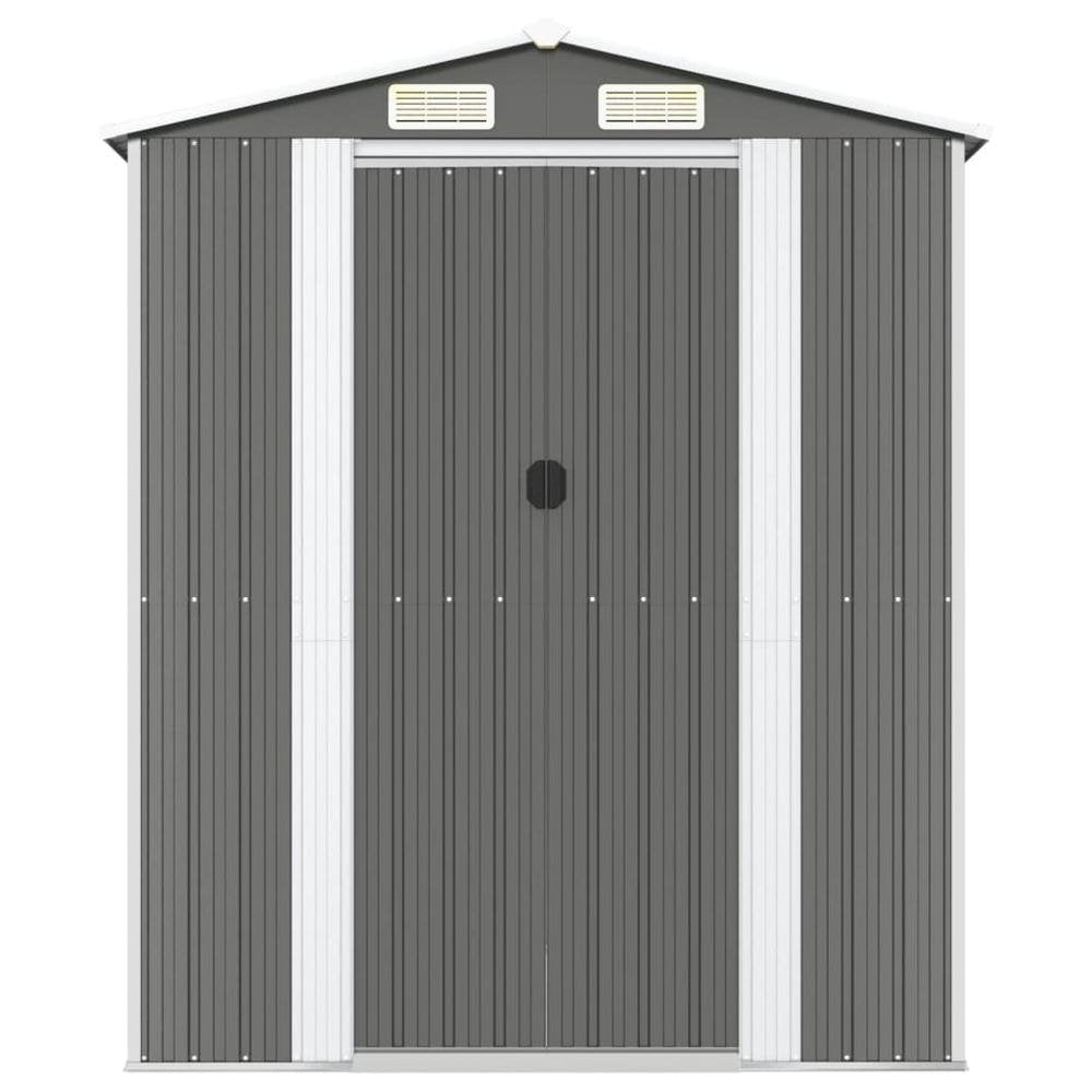 Garden Shed Light Gray 75.6&quot;x107.9&quot;x87.8&quot; Galvanized Steel - Ethereal Company
