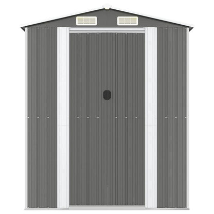 Garden Shed Light Gray 75.6&quot;x107.9&quot;x87.8&quot; Galvanized Steel - Ethereal Company