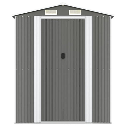 Garden Shed Light Gray 75.6&quot;x140.6&quot;x87.8&quot; Galvanized Steel - Ethereal Company